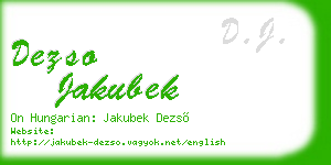 dezso jakubek business card